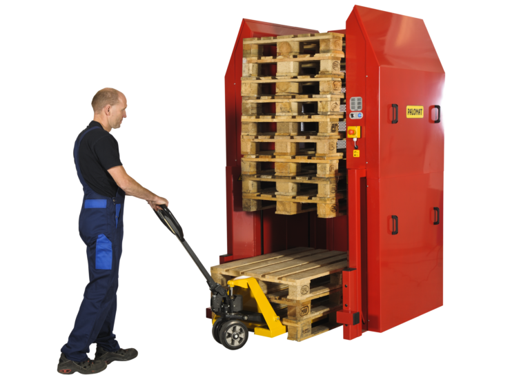 Ergonomic handling of reliable the packaging automation of empty BOSKY – the pallets: partner in PALOMAT® - a processes